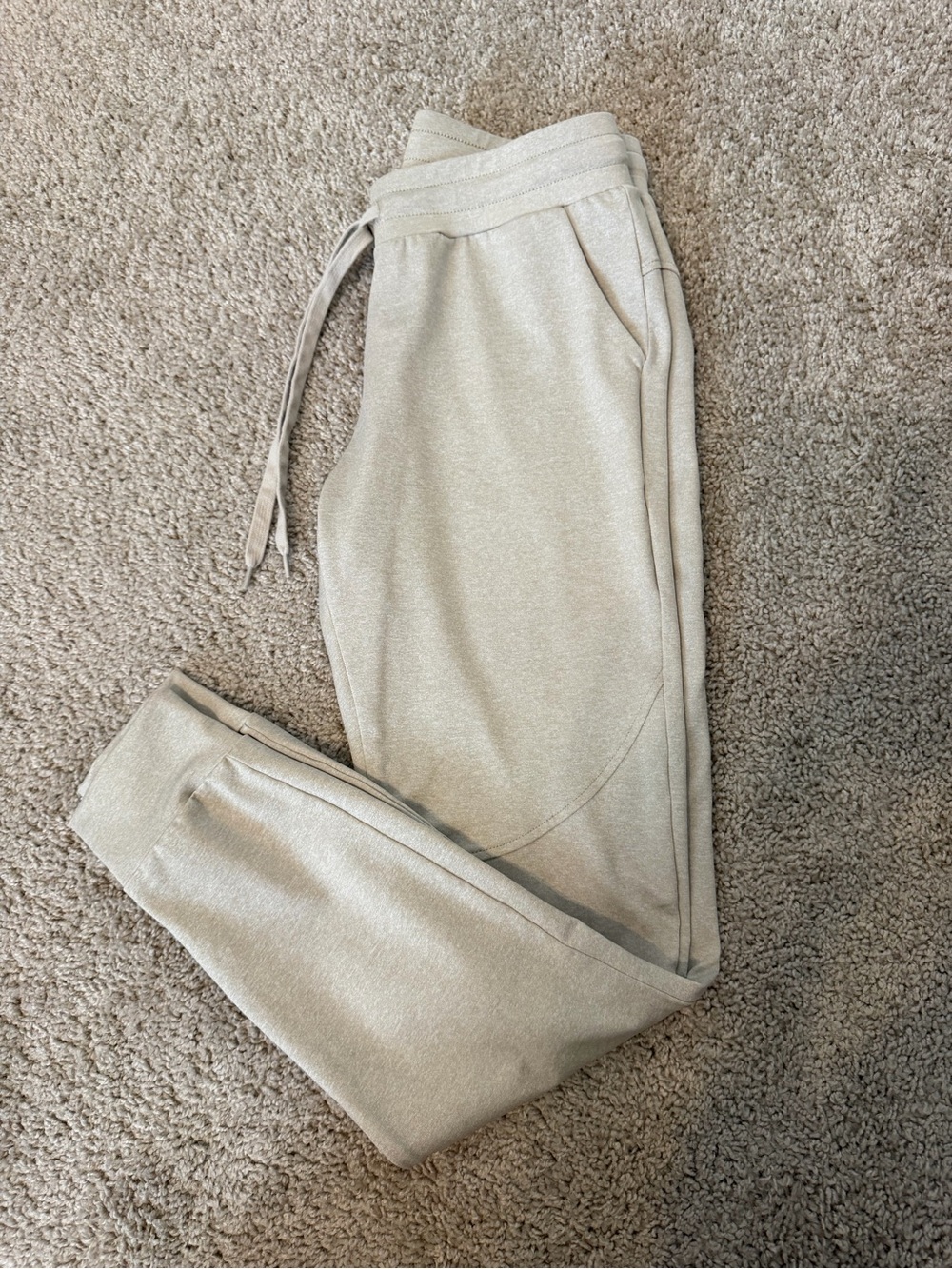 BuffBunny Cream Drawstring Jogger Pants, Medium